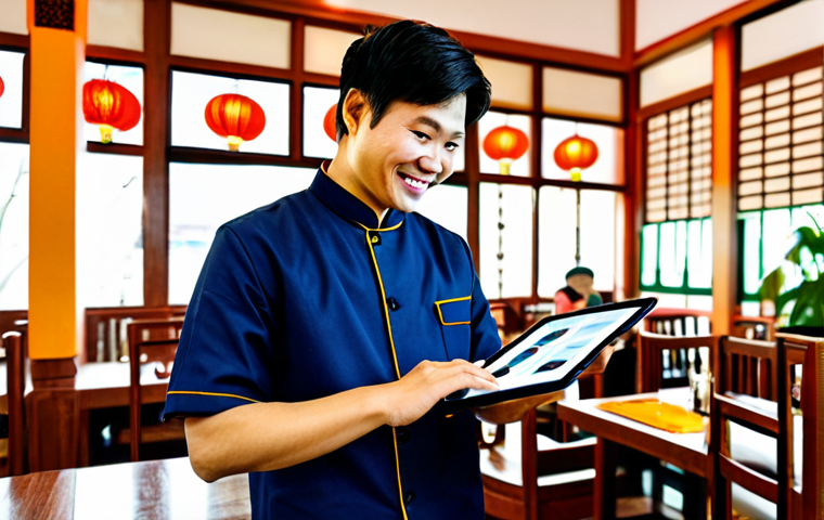 푸드테크 산업에서의 데이터 활용 방법 - Personalized Restaurant Experience**

Prompt: "A brightly lit, modern Vietnamese restaurant. A frien...