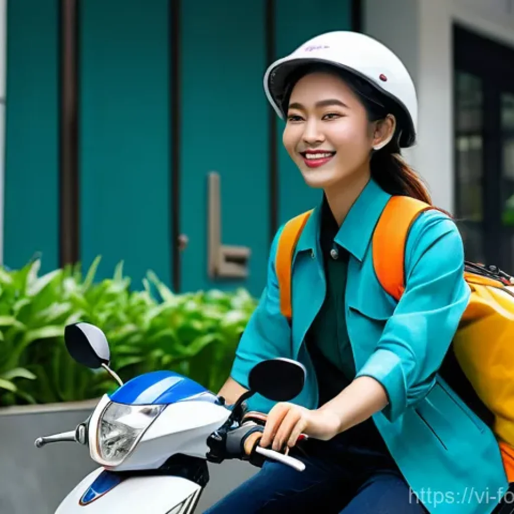 푸드테크와 온라인 식료품 쇼핑의 변화 - **Prompt 1: Urban Convenience - A Day with Online Food Delivery in Vietnam**
    "A vibrant, bustlin...