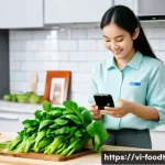 Home 12 푸드테크와 개인의 건강 관리 - **Prompt:** A vibrant and modern Vietnamese kitchen where a smiling Vietnamese mother and her teenag...