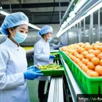Home 23 푸드테크 산업의 투자 기회 분석 - A modern Vietnamese food production factory interior showcasing advanced automation and artificial i...